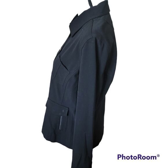 Chico's Black Snap Jersey Knit Shacket. Size 1. - Picture 3 of 8